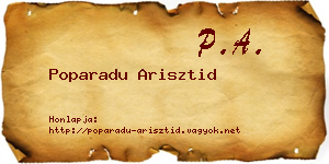 Poparadu Arisztid névjegykártya